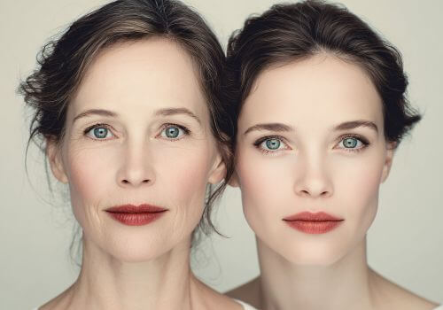 comparison of young and old ´you´ during menopause at christmas
