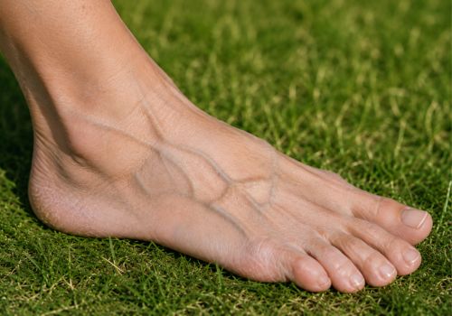Aging feet after 40 showing visible veins, thinner skin and mild dryness