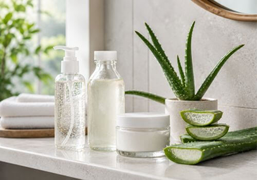 Premium aloe vera gel, juice and cream